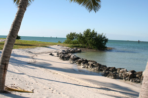 Sombrero Beach, at the end of Sombrero Beach Road at MM 50 oceanside in Marathon, is a well-maintained Middle Keys gem.